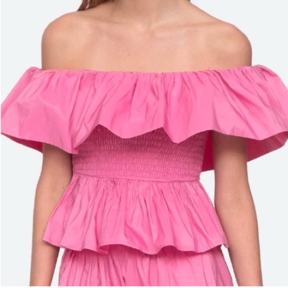 Sea NY Pink Off Shoulder Top Sz S - Picture 2 of 2